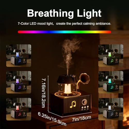 Morbou Raindrop Aroma Diffuser Room Humidifier with White Noise, 7-Color Air Mist Essential Oil Diffuser Sleep Sounds Arom...
