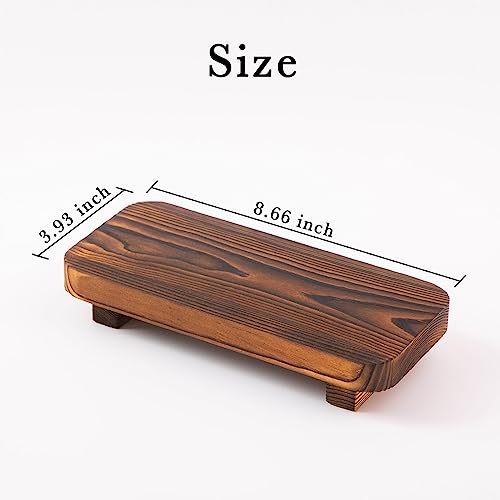 FLYIEE Wood Risers for Decor Display, Bathroom Counter Sink Decor, Dish Soap Tray Wood Tray for Kitchen Counter, Small Woo...