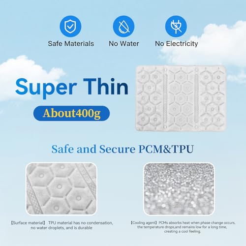 PCM Cooling Pad, No-Condensation Cold Pack for Hip, Back - Cooling Pad for Bed, Cooling Seat Cushion, Cooling Mat 16 X 11....