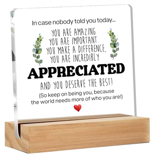 Inspirational Gift Ideas - Thank You Gifts for Women Men Friends - Appreciation Gifts for Coworker - Motivational Quote Cl...