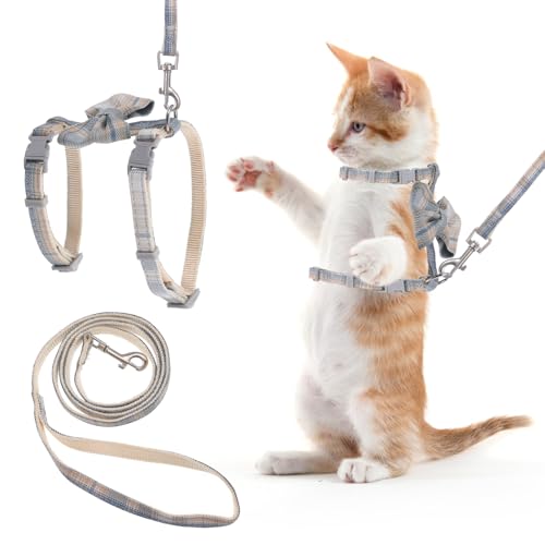 TIESOME Cat Harness and Leash Set, Adjustable Gradient Kitten Harness Escape Proof Harness with Leash for Kitty Outdoor Wa...