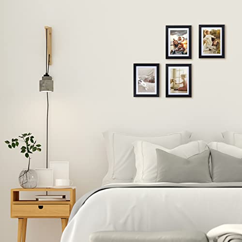 Giftgarden 5x7 Picture Frame Set of 4, 6x8 Matted to Display 5 by 7 Photo with Mat or 6 by 8 without Mat for Wall or Table...