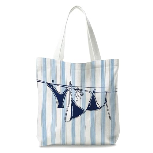CFFJLHN Beachy Blue Coastal Tote Bag, Gifts for Women, Tote Bags for Women, Reusable Shopping Bags