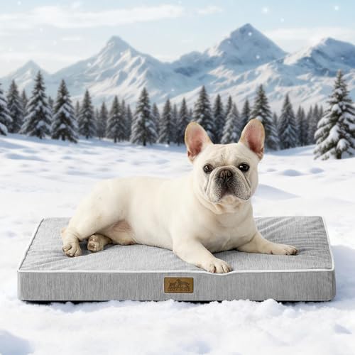 COZY KISS Cooling Dog Bed for Crate, Waterproof Dog Crate Mat with Removable Washable Cover, Orthopedic Egg Crate Foam Sup...