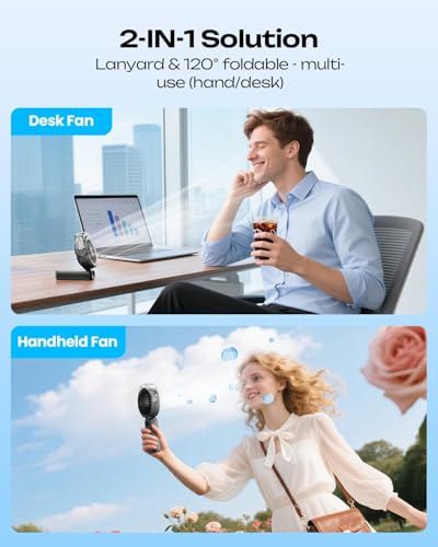 Otlonpe Handheld Misting Fan Portable, Powerful High Speed, Small Personal Rechargeable Cooling Mister Fan Water Spray Mis...