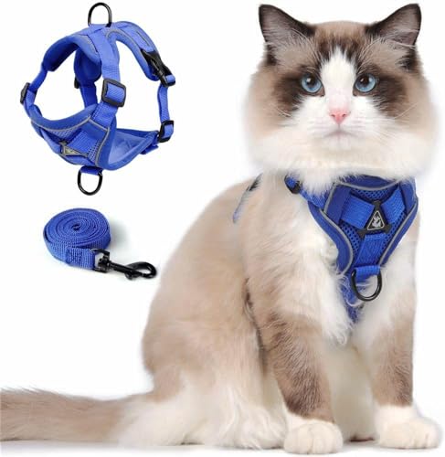 Skmeditec Cat Harness and Leash Set: Upgraded Escape Proof Vest with Lead for Large Cat Small Dog Puppy Walking, Soft Jack...