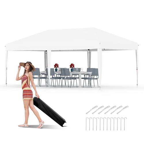 GarveeLife 10x20 Pop Up Canopy, Beach Ten with One Push Setup, Heavy Duty Outdoor Instant Canopy Tent with Portable Roller...
