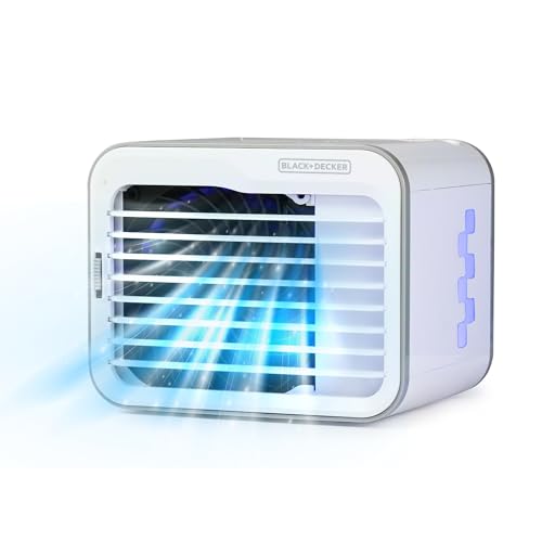 BLACK+DECKER Desktop Air Cooler, Personal Portable Fan with 3-Speeds, Evaporative Air Cooler with 0.5L Water Tank, Air Coo...