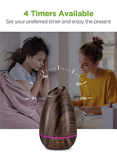 InnoGear Essential Oil Diffusers, 400ml Aromatherapy Diffuser for Essential Oils Cool Mist Humidifier with 4 Timer Adjusta...