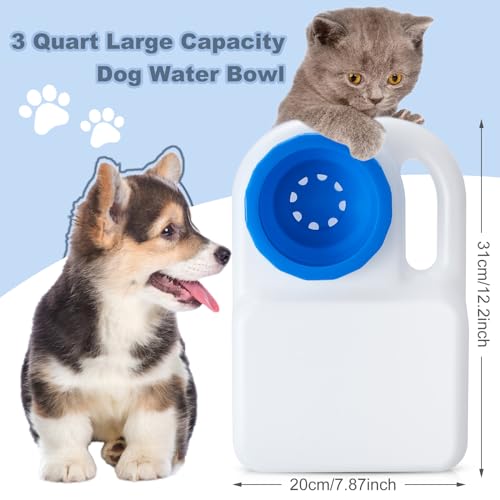 Ziliny 1 Pcs 3 Quart No Spill Portable Dog Travel Water Bowl Pet Water Bowl for Pet Dispenser for Small Large Dogs Cats Ca...