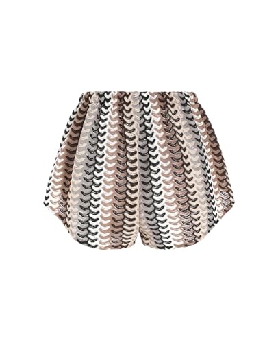 ZAFUL Crochet Cover Up Shorts for Women Beach Swimwear 2026 Boho High Waisted Drawstring Flowy Swim Bottom