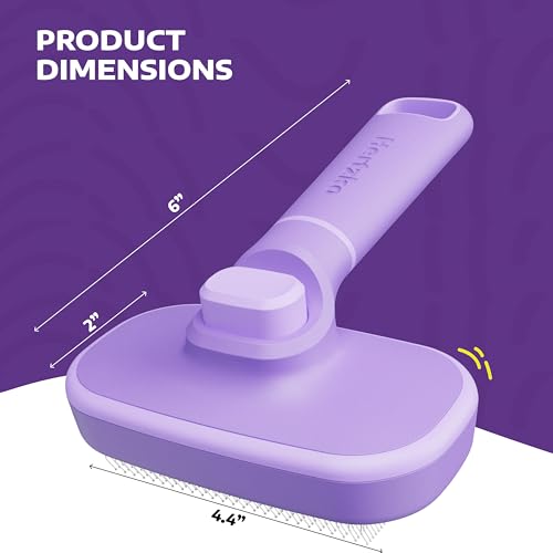 Hertzko Self Cleaning Slicker Brush for Dogs and Cats - Pet Hair Brush for Shedding Long and Short Hair - Easy Clean Retra...