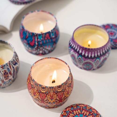 Topadorn 4 Pack Scented Candles Gift Set, Soy Wax Aromatherapy Candles for Home, Relaxation, Meditation, Yoga, Spring Hous...