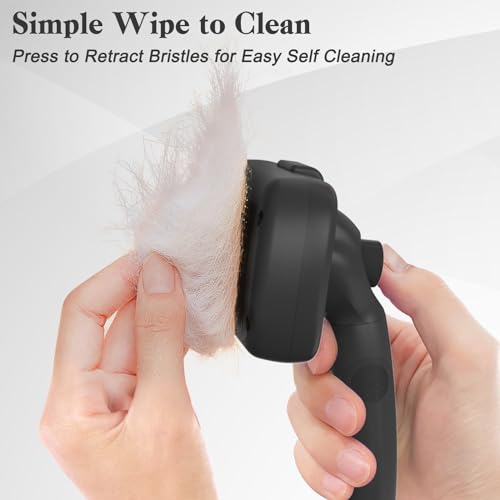 Swihauk Self Cleaning Slicker Brush for Dogs & Cats - Skin Friendly Deshedding and Grooming Brush for Haired Pets, Pet Sup...