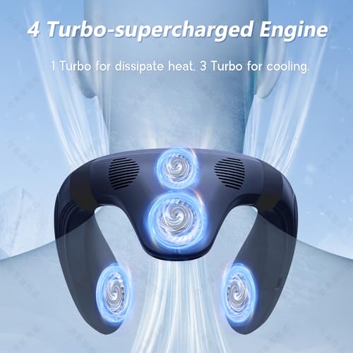 Agihoss Neck Air Conditioner Fans That Blow Cold Air Cooling Device Wearable Fan, 5200mAh Battery Operated Rechargeable Pe...