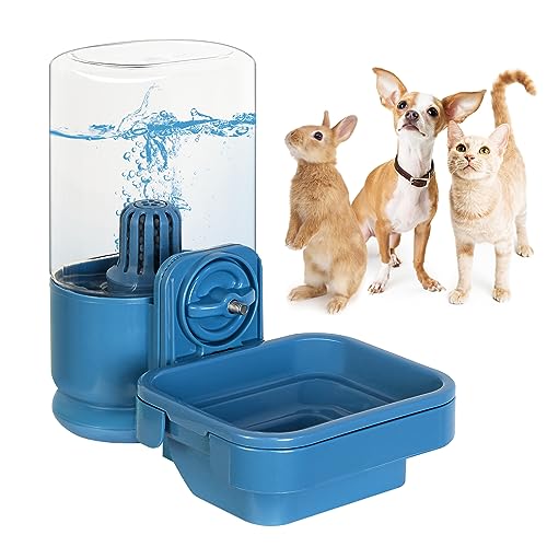 VANNON Small Animal Filter Water Dispenser for Crate, 26oz Water Bottle for Cage, BPA Free and Anti-Overeflow Pet Water Bo...