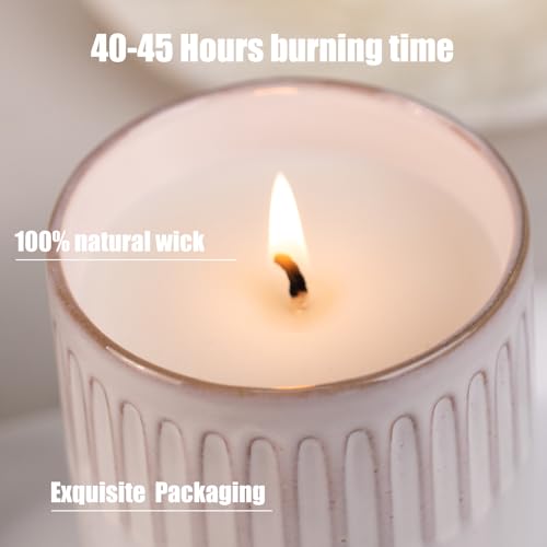 Scented Candle, 9oz White Soy Candles, Lavender Scented Candles for Women & Men, Long-Lasting Aromatherapy Jar Candle Wax ...