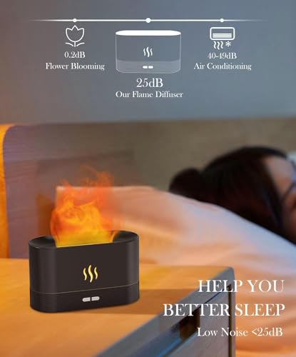 Flame Air Diffuser Humidifier,Upgraded Scent Diffuser for Essential Oils,Ultrasonic Aromatherapy,Fire Mist Humidi with 2 B...