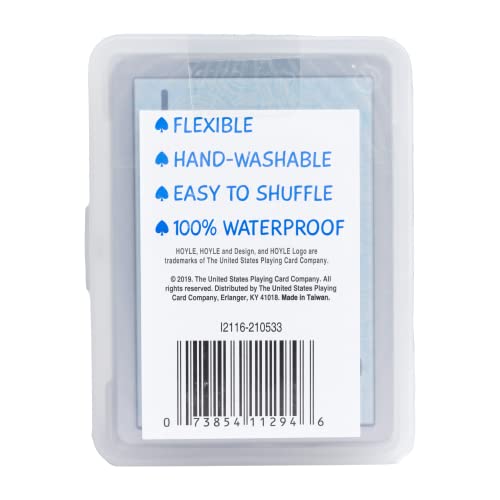 Hoyle Waterproof Playing Cards, Clear Plastic Deck of Cards for Outdoor Card Games, Camping, Beach, Pool & Travel Games (1...