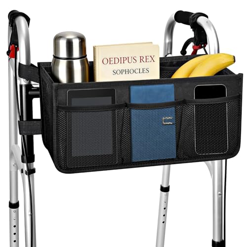 Dotday Upgraded Walker Basket with Cup Holder, Foldable Walker Bag with Large Capacity & Never Tipping Over- Not Fit for R...