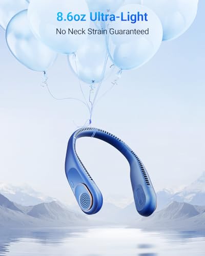 SWEETFULL Portable Neck Fan 360° Cooling Bladeless Personal Fan | No Hair Twisting - 4000mAh USB Rechargeable Wearable Fan...