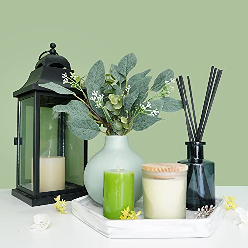 Mixed Eucalyptus Leaves Stems Bulk Artificial Eucalyptus Leaves Sprays Faux Oval Eucalyptus Leaves with White Seeds Stems ...