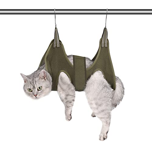 ATO-DJCX Cat Grooming Hammock Harness for Small Dogs,Pet Hammock Restraint Bag,Dog Grooming Sling for Trimming Nail and Ea...
