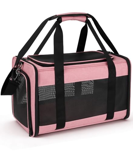 Hipubby Cat Carrier Dog Carrier for Pets Up to 16 Lbs, Soft-Sided Pet Travel Carrier for Cats and Small Dogs, Airline Appr...