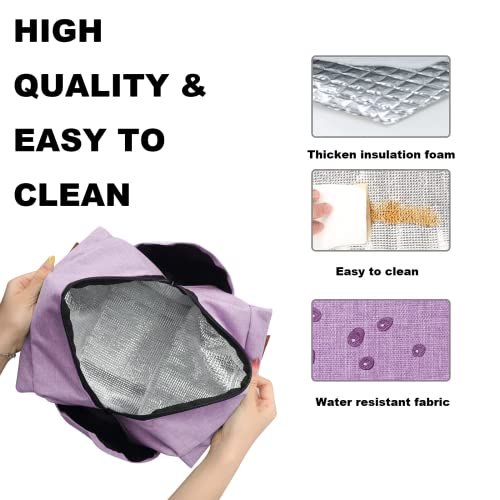 Joymee Lunch Bag Women Insulated Lunch Box Reusable Leakproof Large Spacious Cooler Tote for Women Men Adult with Bottle H...