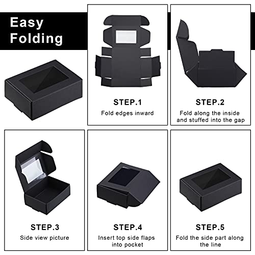 Zonon 30 Pcs Soap Boxes for Homemade Packaging, Mini Kraft Boxes with Window for Bakery Candy Soap Making Gift Packaging (...