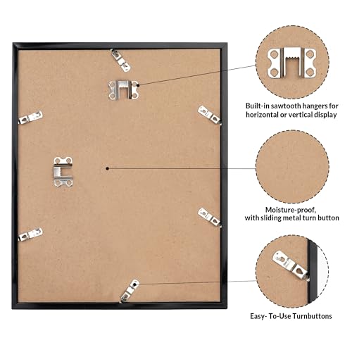 LaVie Home 11x14 Picture Frame for Wall Display, 11 x 14 Black Picture Frame with HD Plexiglas, 11 by 14 Poster Frame 1 Pa...