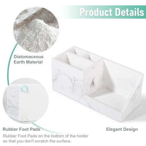 Diatomite Toothbrush Holders for Bathrooms, Quick Dry Electric Tooth Brush and Toothpaste Organizer Bathroom Accessories f...