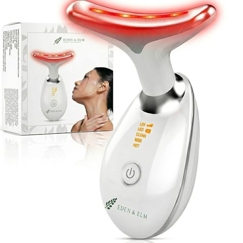 Eden & Elm - Face & Neck Sculpting Massager – 7 Color LED Beauty Tool for Firm-Looking Skin, Jawline Contouring & Daily Li...