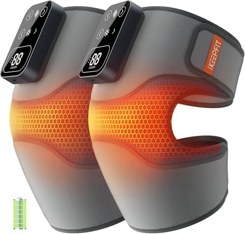 IKEEPFIT Cordless Knee Massager with Heat Vibration for Pain Relief, MAXwarm 4.0[2026 Upgraded] - Electric Heated Knee Bra...