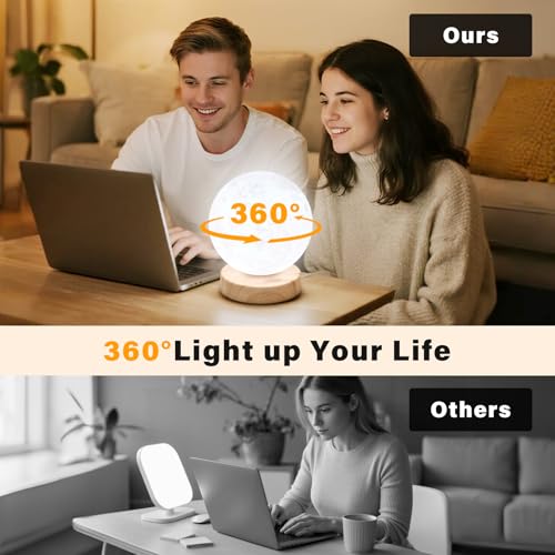 Doraubia Light Therapy Lamp,10000 Lux Sun Lamp with 3 Color Temperatures,Stepless Brightness,Timer & Memory Function, Happ...
