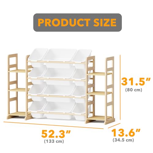 SpaceAid Toy Storage Organizer with 6 Shelves and 12 Bins, Bookshelf/Bookcase, Kids Bin Shelf, Toys Box for Playroom Organ...
