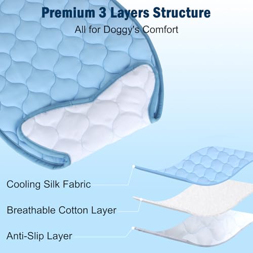 SZEE Cat Cooling Mat, Pet Cooling Mat for Cats & Small Dogs, Summer Cooling Pad, Machine Washable, Fish-Shaped, for Bed, S...