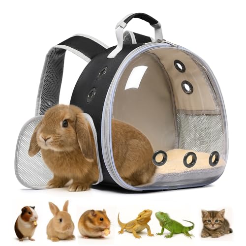 Bunny Carrier, Guinea Pig Carrier,Small Animal Carrier Backpack for Rabbit,Bearded Dragon, Lizard,Hamster,Kitten. Breathab...