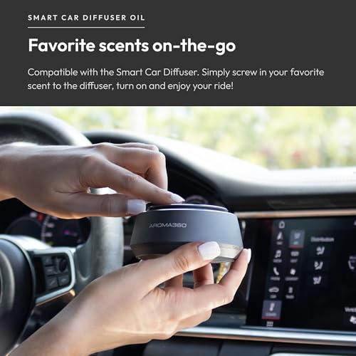 Aroma360 - Smart Car Diffuser Oil - Escapade - Premium Car Air Freshener Cartridge - Lemon, Ocean, Bergamot & Fragrant Jas...