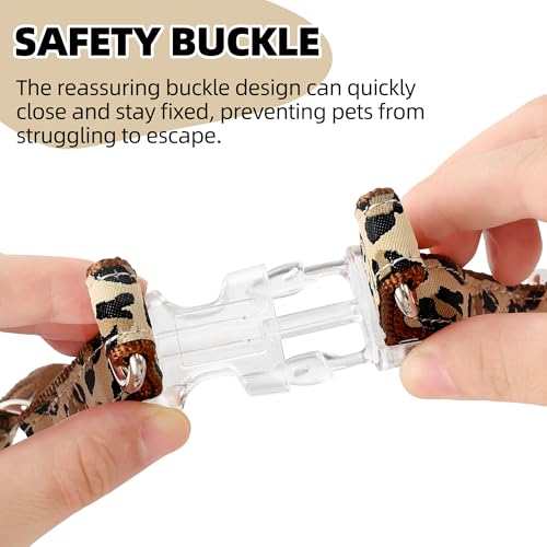 Mile High Life Leopard Dog Harness Collar Leash Set, Adjustable No Pull Dog Halter Harness for Small Breed Dogs, Easy Cont...