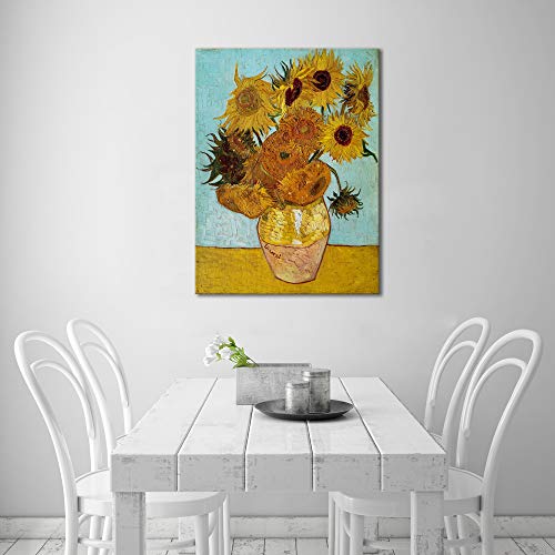 Wieco Art Sunflower Large Canvas Prints Wall Art by Vincent Van Gogh Oil Paintings Reproduction Modern Stretched and Frame...