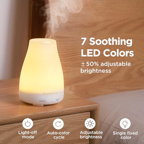InnoGear Essential Oil Diffuser, Ultrasonic Diffusers for Home Aromatherapy Humidifier for Mother's Gift Bedroom Room 7 Co...