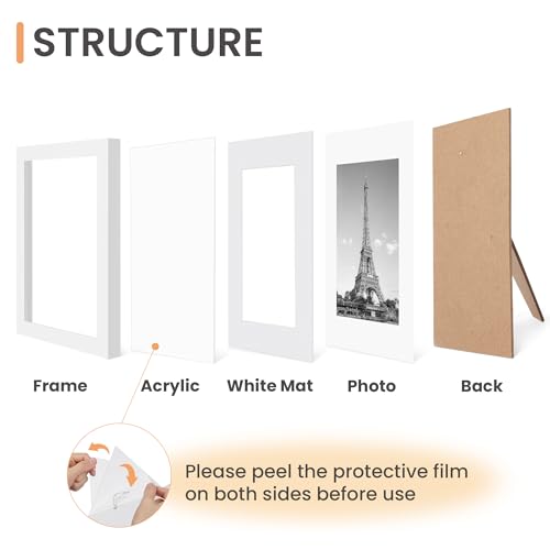upsimples 4x6 Picture Frame Set of 10, Display Pictures 3.5x5 with Mat or 4x6 Without, Multi Photo Frames Collage for Wall...