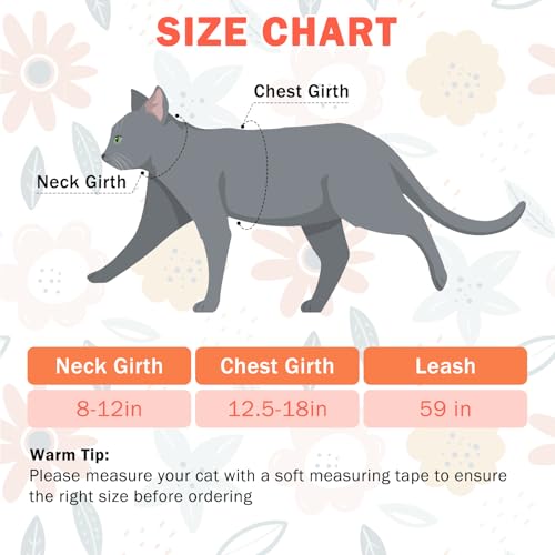 SCENEREAL Cat Harness and Leash Set Escape Proof with Airtag Holder, Adjustable Kitten Big Cats Vest Harness for Walking O...