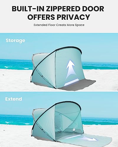 OutdoorMaster Beach Tent for 3-4 Person - Easy Setup and Portable Beach Shade Sun Shelter Canopy with UPF 50+ UV Protectio...