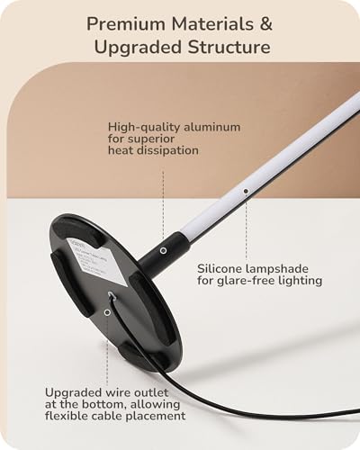 EDISHINE Upgraded LED Table Lamp, Stepless Dimmable Bedside Lamp with 3 Color Temperature, Modern Nightstand Lamp, Desk La...
