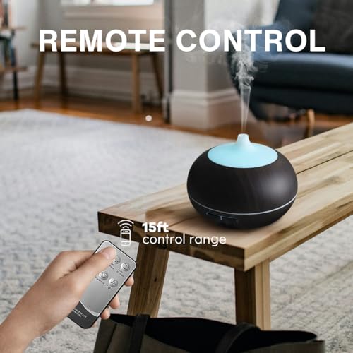 550ml Large Capacity Essential Oil Diffuser with 6 Essential Oil Set, Aromatherapy Ultrasonic Air Humidifier with Timer Se...
