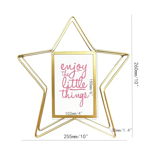 DD-life Star Shape Vertical Photo Frame Golden Picture Frame Decorative Photo Frames Picture Display Frame
