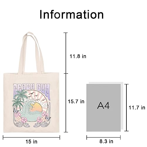 Kimoli Canvas Tote Bag Aesthetic Cute Beach Bag Reusable Grocery Shopping Bags Totes for Women Inspirational DM12C