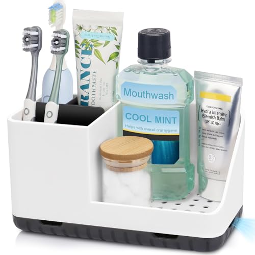 PARKMANI Bathroom Counter Organizer, Bathroom Organizers and Storage, Detachable Toothbrush Holders for Bathroom Vanity Si...